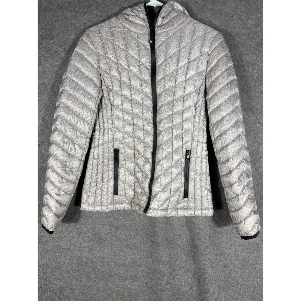HFX Performance Women Grey Quilted Down Puffer Jacket Hooded PS JJ007